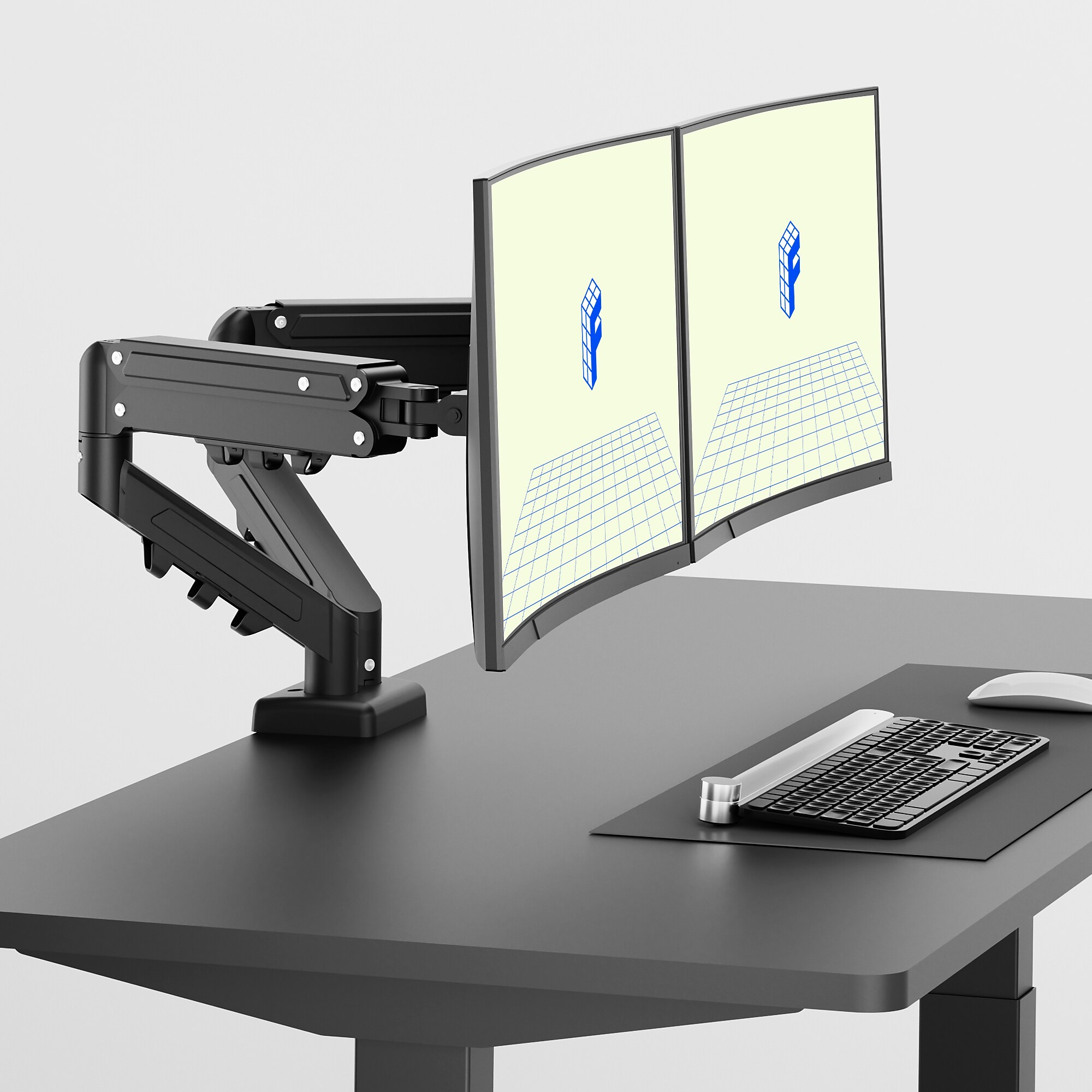 FlexiSpot MA1 Adjustable Dual Arms, Up to 32″ Monitors, Black (MA1B-D-DP) Sansujyuku sansujyuku.com