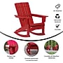 Flash Furniture Halifax Adirondack Rocking Chair with Cup Holder, Red (LEHMP104531RD)~#|#~76BD548B-5A75-4423-B420250BFB768DBC_sc7