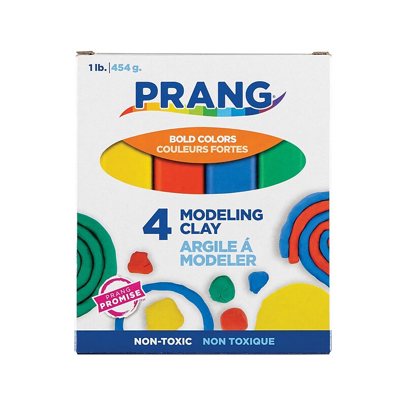 Dixon Prang Modeling Clay, Assorted Colors, 4/Pack, 12 Packs/Carton (X00740CT) image 1