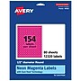 Avery Laser/Inkjet Round Multipurpose Labels, 0.5" Dia., Neon Magenta, 12320/Box (94503)~#|#~76C1F53A-E82F-41D7-922E3612419B08D5_sc7