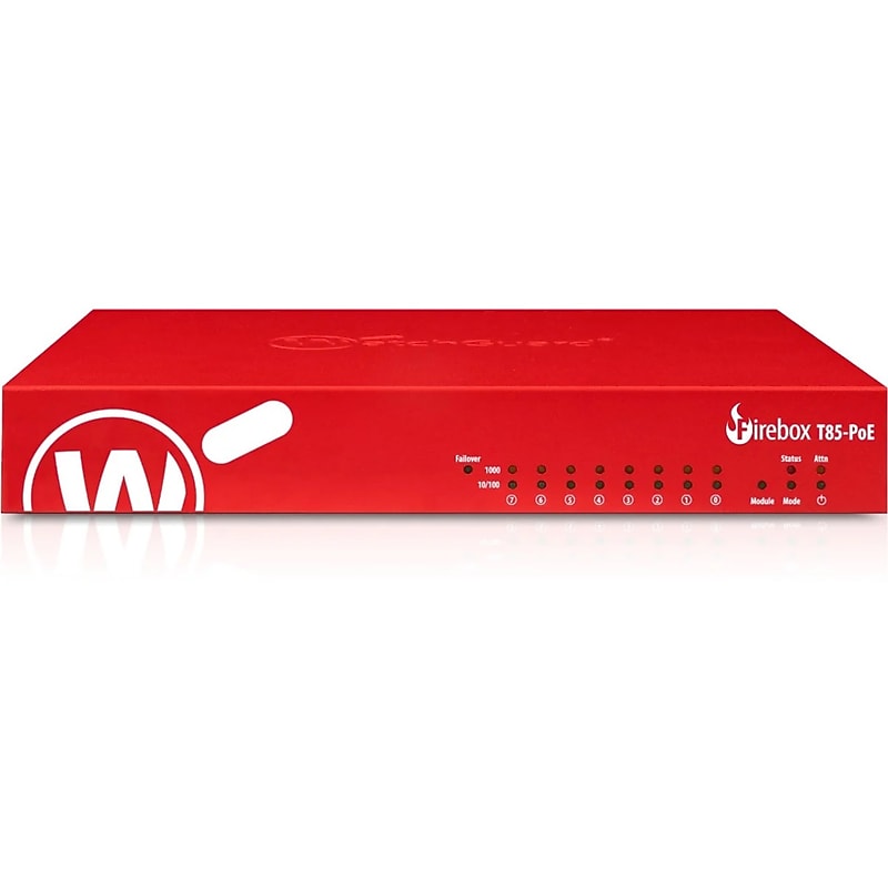 WatchGuard Firebox T85-PoE Network Security/Firewall Appliance, 3-Year Total Security Suite, Red (WGT85643-US) image 1