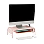 Mind Reader Monitor Stand with Paper Tray, Metal, Pink (MESHMONSTA-PNK)~#|#~76C782B8-5558-4326-91A01FD275809FEE_sc7