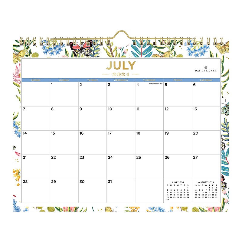 2024-2025 Blue Sky Day Designer Flutter 11" x 8.75" Academic Monthly Wall Calendar (136694-A25) image 1