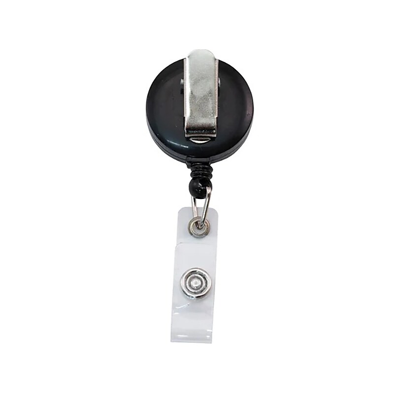 Advantus Clip On Badge Reel, Black, Dozen (75667) image 1