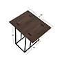 Household Essentials Jamestown 12"W x 19"D Laminate Side Table, Mid-Century Walnut/Black (8196-1)~#|#~76D89FEC-CF8B-486C-B070A9B4716A57ED_sc7