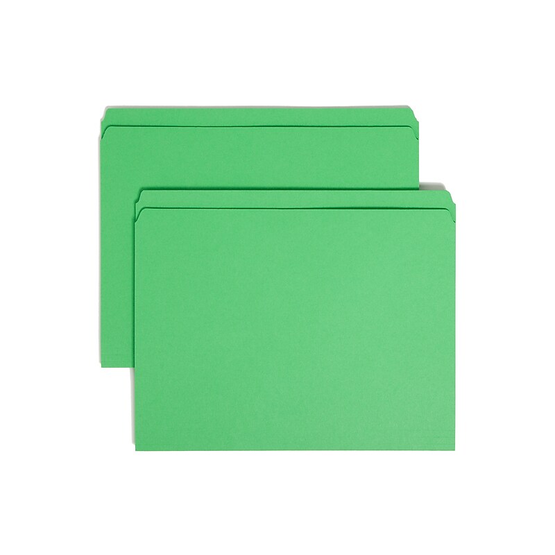 Smead Heavy Duty Reinforced File Folder, Straight Cut, Letter Size, Green, 100/Box (12110) image 1