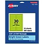 Avery Printable Rectangle Multipurpose Labels, 2/3" x 3-7/16", Bright Green, 300/Pack (94210)~#|#~76E5B548-0B3C-4FB8-A6B4CC474ACA0B29_sc7
