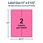 Avery Rectangle Laser/Inkjet Multipurpose Labels, 11" x 4.25", Bright Pink (160/Box)~#|#~76E937F0-2F70-4B7F-BCA57972111B60E2_sc7