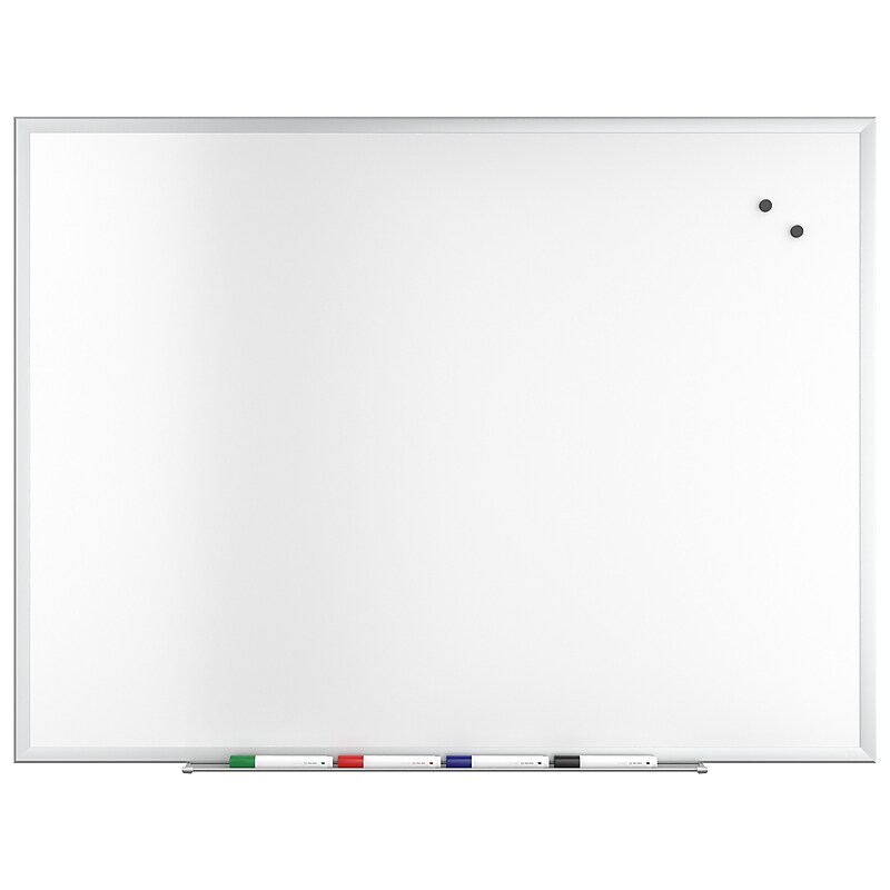 TRU RED™ Magnetic Steel Dry Erase Board, Satin Frame, 4' x 3' (TR61175) image 1