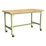 Learniture Ideate Series 72"W x 36"D Butcher Block Table, Beige/Green Apple (LNT-NOR3009BB-GA-PK-SO)~#|#~76F5CF88-82DF-46A0-B5678444023C0F65_sc7
