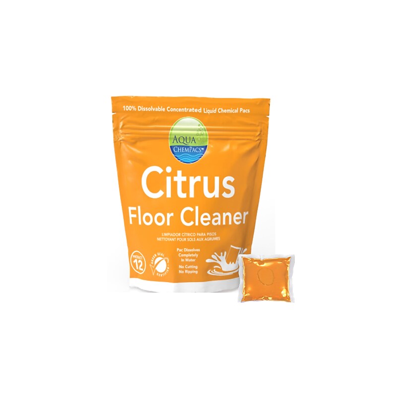 Aqua Chempacs Citrus Floor Cleaner, 100 Pacs/Bag (9320930) image 1