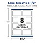 Avery Laser/Inkjet Rectangle Multipurpose Labels, 2" x 3-1/2", Clear, 200/Pack (94238)~#|#~76F99405-5DBE-4D29-8A2D0BBA441697B3_sc7