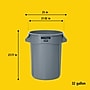 Rubbermaid Brute Plastic Trash Can Container, 32 Gallons, Grey (FG263200GRAY)~#|#~7701164C-8047-4C7B-9BB63ED207ACED59_sc7