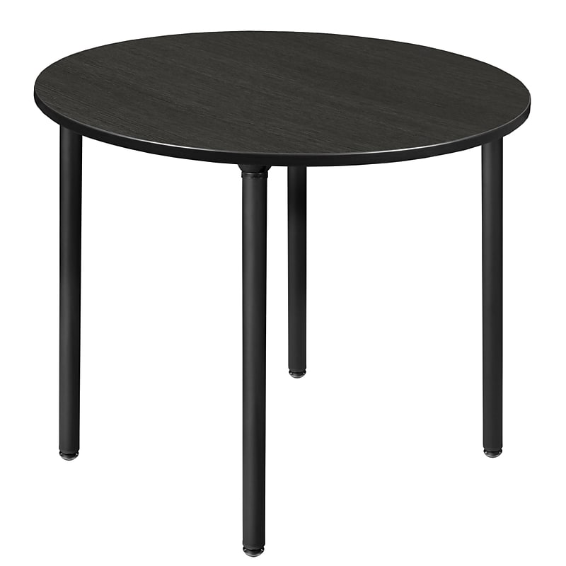 Regency Kee 48" Round Laminate Breakroom Table, Ash Grey/Black (TBF48RNDAGBK) image 1