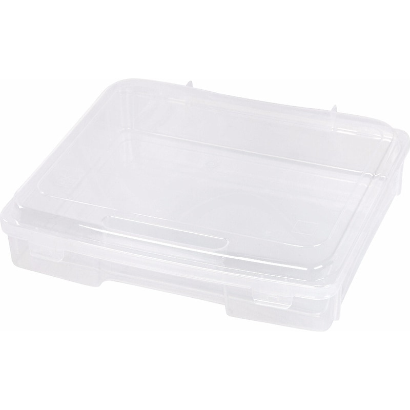 Iris Plastic File Box with Latching Lid, Letter Size, Clear, 6/Pack (150655) image 1