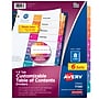 Avery Ready Index Table of Contents Numeric Paper Divider, 8-Tab, White, 6/Pack (11186)~#|#~sp42114066_sc7