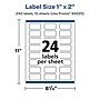 Avery Laser/Inkjet Multipurpose Rectangle Labels, 1" x 2", Clear, 240 Labels/Pack (94220)~#|#~770EF90E-525F-4C6A-87583D7D28551D0D_sc7