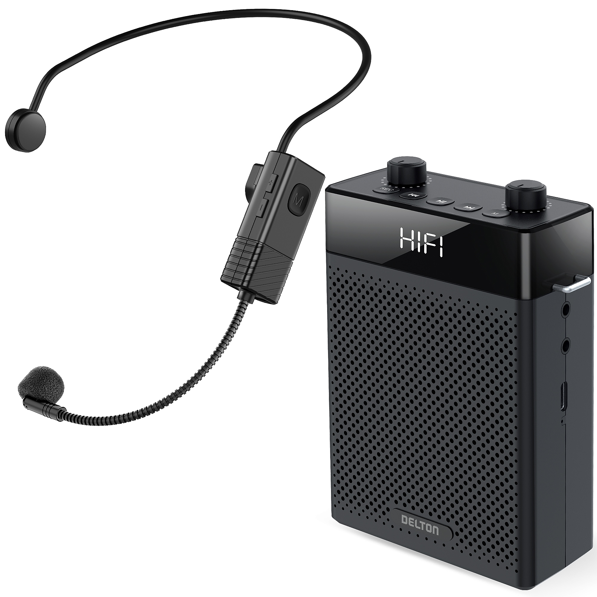 Delton A566 Bluetooth Voice Amplifier with Wireless Headset, Portable Amplifier with Microphone, Black (DVA566) Sansujyuku sansujyuku.com