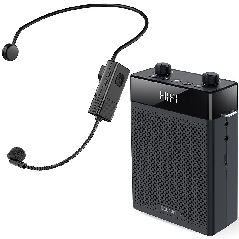 Delton A566 Bluetooth Voice Amplifier with Wireless Headset, Portable Amplifier with Microphone, Black (DVA566) image 1