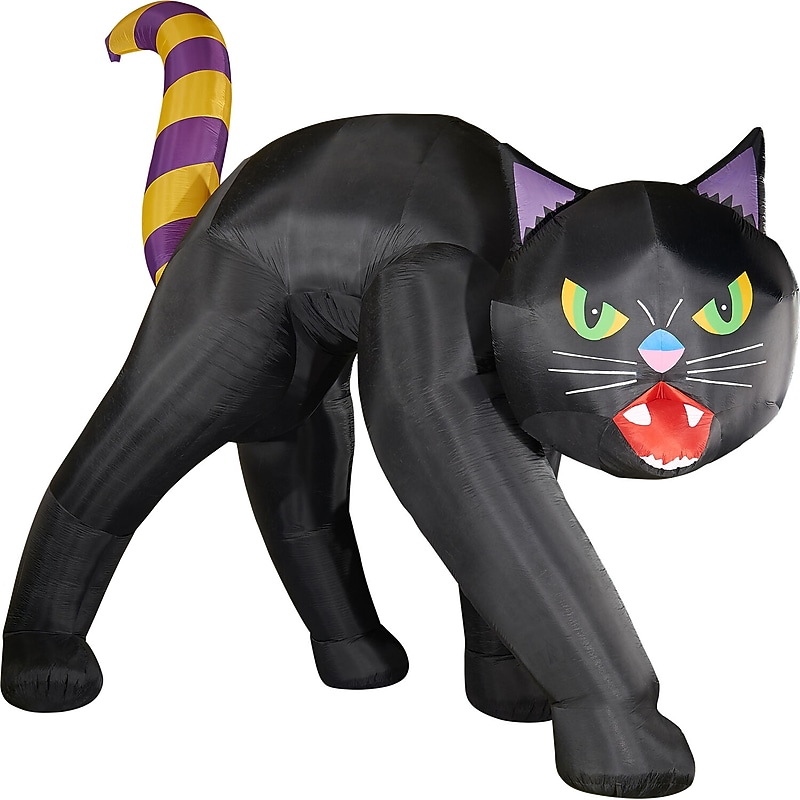 Haunted Hill Farm 20' Outdoor Inflatable Black Cat with Lights (HIBCAT201-L) image 1