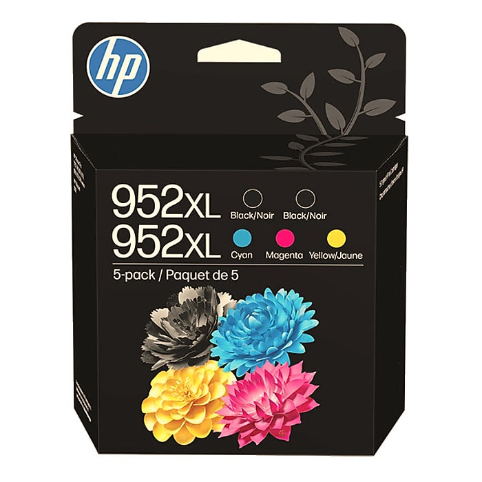 HP 952XL Black/Cyan/Magenta/Yellow High Yield Ink Cartridge, 5