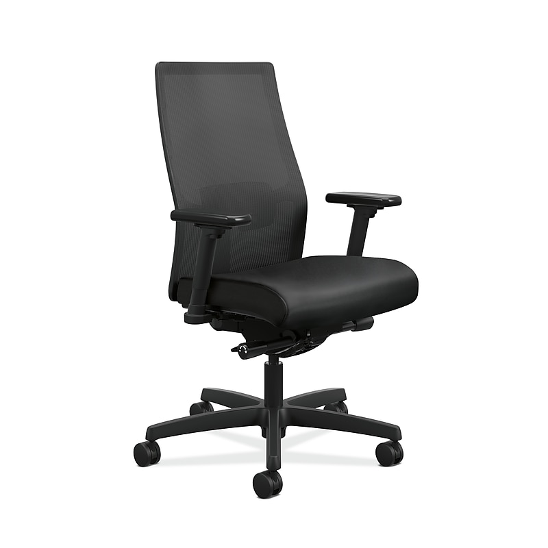 HON Ignition 2.0 Mesh/Vinyl Mid-Back Task Chair, Adjustable Arms, Black (HON12M2AMLU10TK) image 1