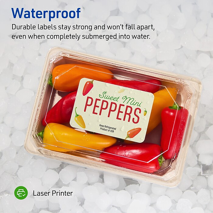 Avery Waterproof Laser Shipping Labels, 3-1/3