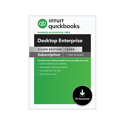 QuickBooks Desktop Enterprise Silver 2025 for 1 Users, 1Year