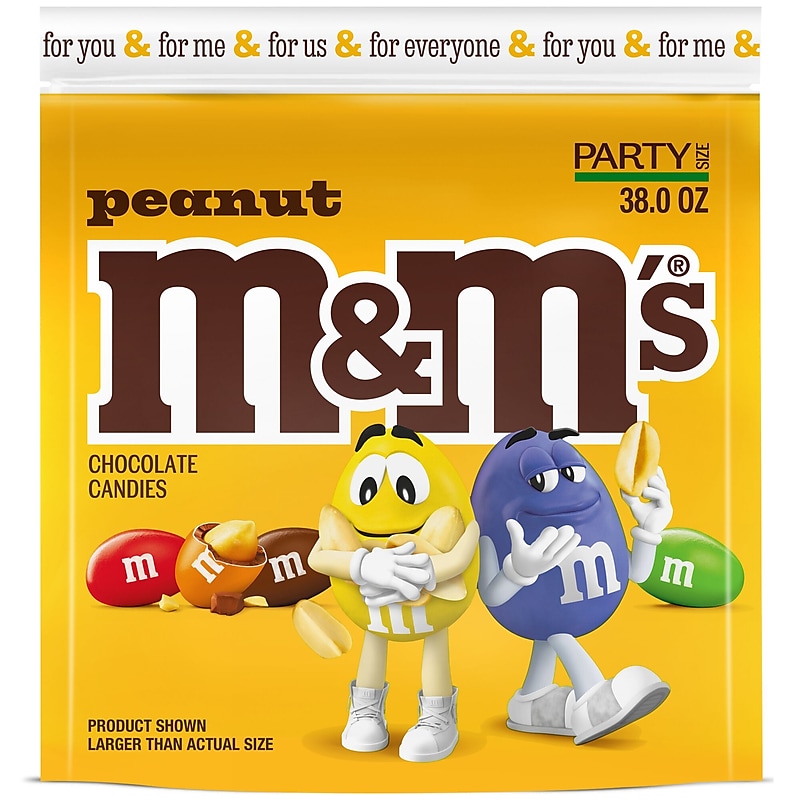 M&M's Party Size Peanut Milk Chocolate Candy Pieces, 38 oz. (MMM55116) image 1