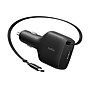 Belkin BoostCharge Car Charger with Retractable Cable, 30W, Black (CCC002fqBK)~#|#~774293E7-CB27-49C4-BA895D7865B3F926_sc7