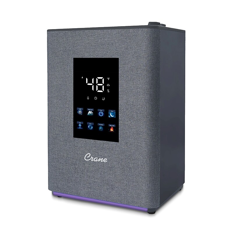 Crane Ultrasonic Cool & Warm Mist Console Humidifier, 1.3-Gallon, For Rooms 500 sq. ft., Metallic (EE-6913) image 1