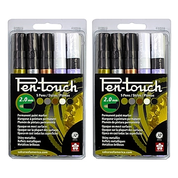 サクラ　No.3 Sakura Pen-Touch Washable Water-Based Markers, Assorted Metallics
