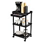 Mind Reader 3-Shelf Plastic Rolling Utility Cart, Black (CARTCOFF-BLK)~#|#~774760FD-B0DE-4152-A1940561340E233D_sc7