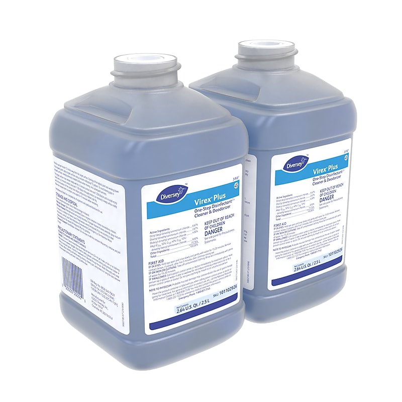 Virex Plus Disinfectant for Diversey J-Fill, Surfactant, 2.64 U.S. Qt. / 2.5 L, 2/Carton (101102926) image 1