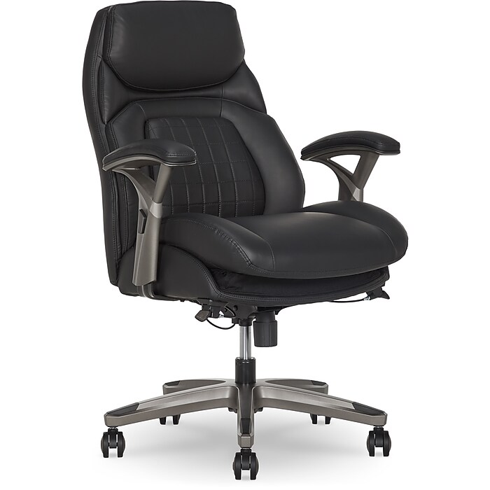 La-Z-Boy Caelan Ergonomic Faux Leather Swivel Task Chair, Black