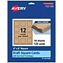 Avery Integrated Cards, 2" x 2", Matte Kraft Brown, 120/Pack (95269)~#|#~7749D0A3-9F26-4CE0-952C20D4EE8EA811_sc7