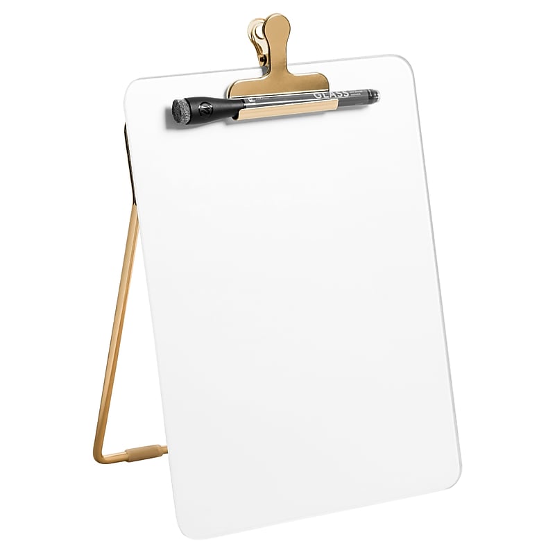 U Brands Glass Dry-Erase Whiteboard Easel, 11" x 8.5" (4974A01-06) image 1
