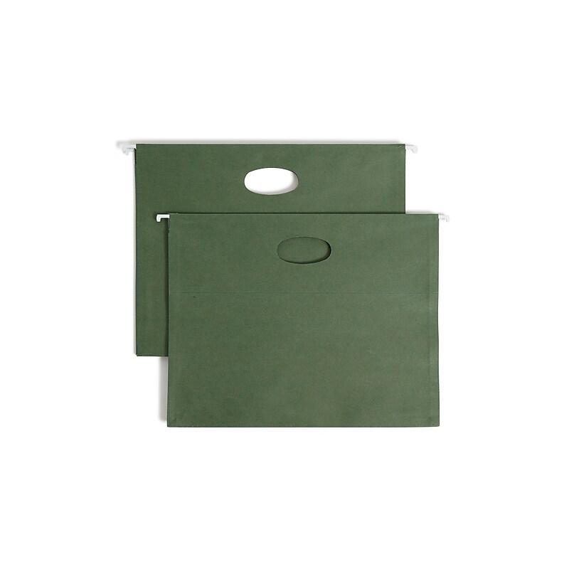 Smead 100% Recycled Hanging File Jacket, 3 1/2" Expansion, Letter Size, Standard Green, 10/Box (64226) image 1