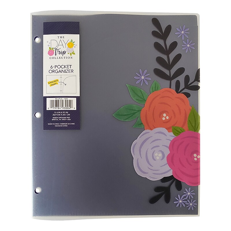 Carolina Pad Day Trip Poly Binder Pocket, 3-Hole Punched, Multicolor (93004) image 1