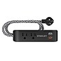 STANLEY SurgeMax 2-Outlet Surge Protector Power Strip with 2-USB Ports & Braided Fabric Cord, 6-ft., 300 Joules, Black (33255)~#|#~77521E67-791A-4C8B-9DB15BC63120878E_sc7