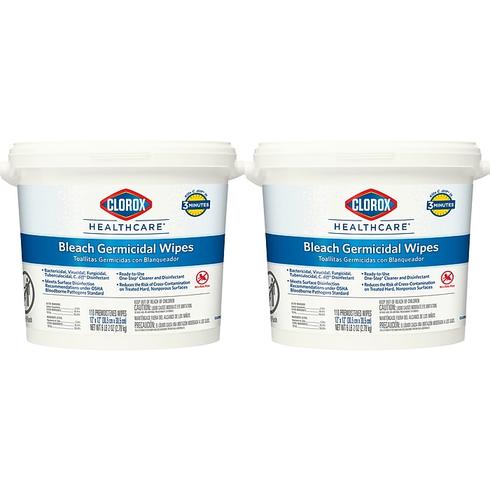 衛生日用品 kzm Clorox Healthcare Bleach Germicidal Wipes Bucket, 110 Wipes