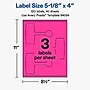 Avery Laser/Inkjet Sealing Labels, 5-1/8" x 4", Neon Magenta, 120 Labels/Box (19479370738)~#|#~775EE5F0-F398-43ED-BA9022F657E3E8D7_sc7