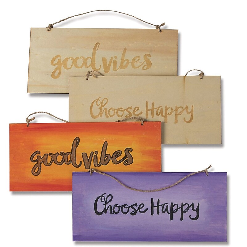 S&S Double Sided Wood Plaques: Positive, 6/Pack (WD7369) image 1