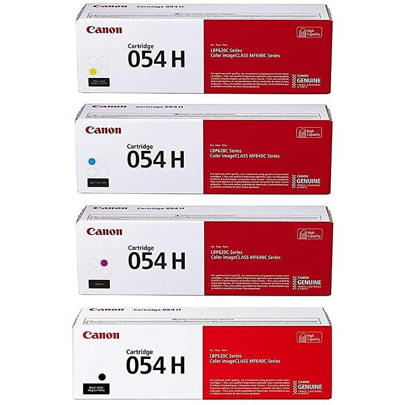 Canon 54 Black/Cyan/Magenta/Yellow High Yield Toner Cartridges, 4/Pack image 1