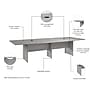 Bush Business Furniture 120W x 48D Boat Shaped Conference Table with Wood Base, Platinum Gray (99TB12048PGK)~#|#~777C28DA-D518-45FE-BD9A9DAF79745265_sc7