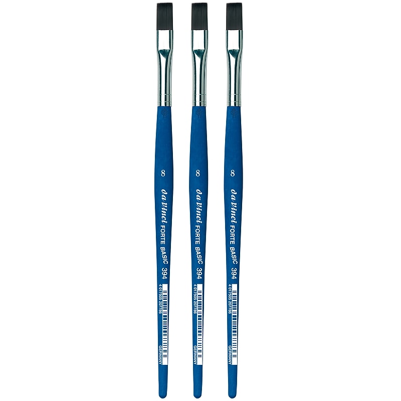 da Vinci FORTE BASIC Acrylic Synthetic Student Flat Brush, 3 /Pack (DVXVA3948-3) image 1
