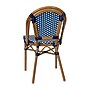 Flash Furniture Bordeaux Contemporary Aluminum and PE Rattan Bistro Stacking Chair, Navy/White/Natural (SDA6421NVYWHNAT)~#|#~778E87B6-E06B-4E05-BB4AD2FFD052F03C_sc7