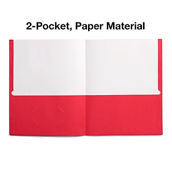 Staples 2-Pocket School Folders, Red, 25/Box (50752/27532-CC)