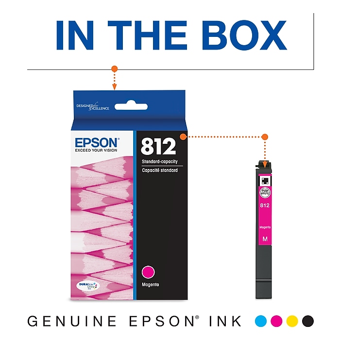 Epson T812 Magenta Standard Yield Ink Cartridge (T812320-S) | Staples