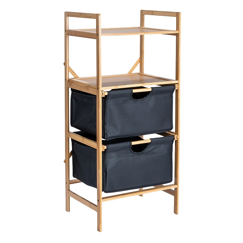 Household Essentials 3-Shelf Bamboo Stand Alone Storage Shelf , 37.8" x 12.99" x 17.32", Tan (HE1171) image 1